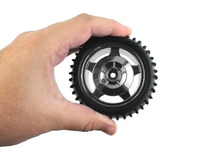 Roda 85x38mm Prata Off-Road de Borracha para Carrinho robótico - ND030 - Imagem 4