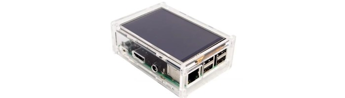 Ilustração de utilização Case Acrílico para Raspberry Pi 3 com Display - [1034999]