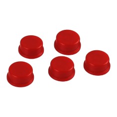 Capa para Push Button 12x12mm Vermelha - Kit com 5 Unidades