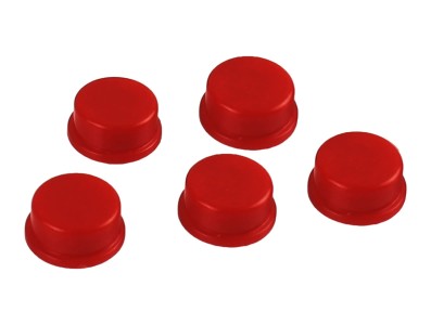 Capa para Push Button 12x12mm Vermelha - Kit com 5 Unidades - Imagem 1