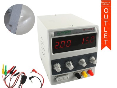 Fonte de Alimentação Digital Regulável 15V 2A - PS1502DD (pequenos defeitos) - Imagem 1