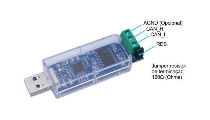 Pinos de conexão Conversor CAN para USB Isolado - [1035239]