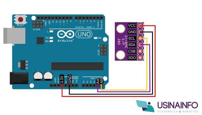 Ligação Sensor de Pressão BME280 com Arduino	 - [1035272]