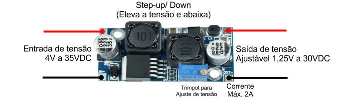 Características Regulador de Tensão Ajustável XL6009 Dc Step Up e Down - [1035275]