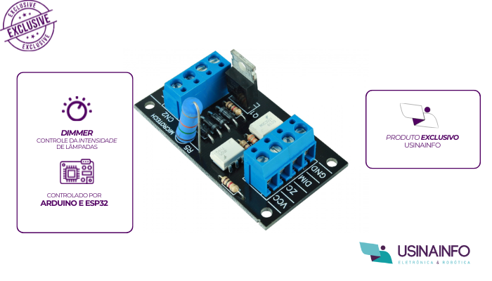 Destaques Módulo Dimmer para Arduino e ESP32 MC-8A - [1035299]