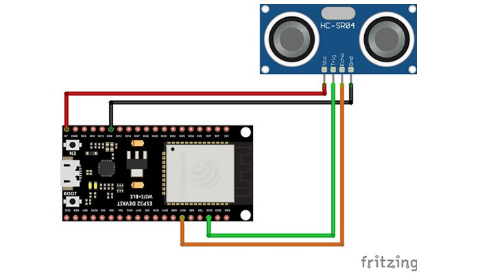 Conexão Sensor Ultrassônico RCWL-1670 com ESP32  - [1035383]