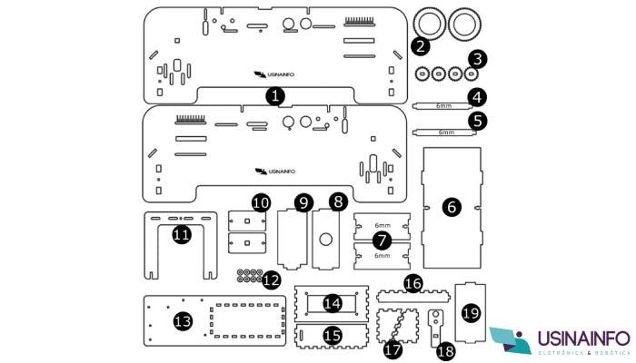 Estrutura para Esteira Arduino em MDF + Manual de Montagem - [1035412]