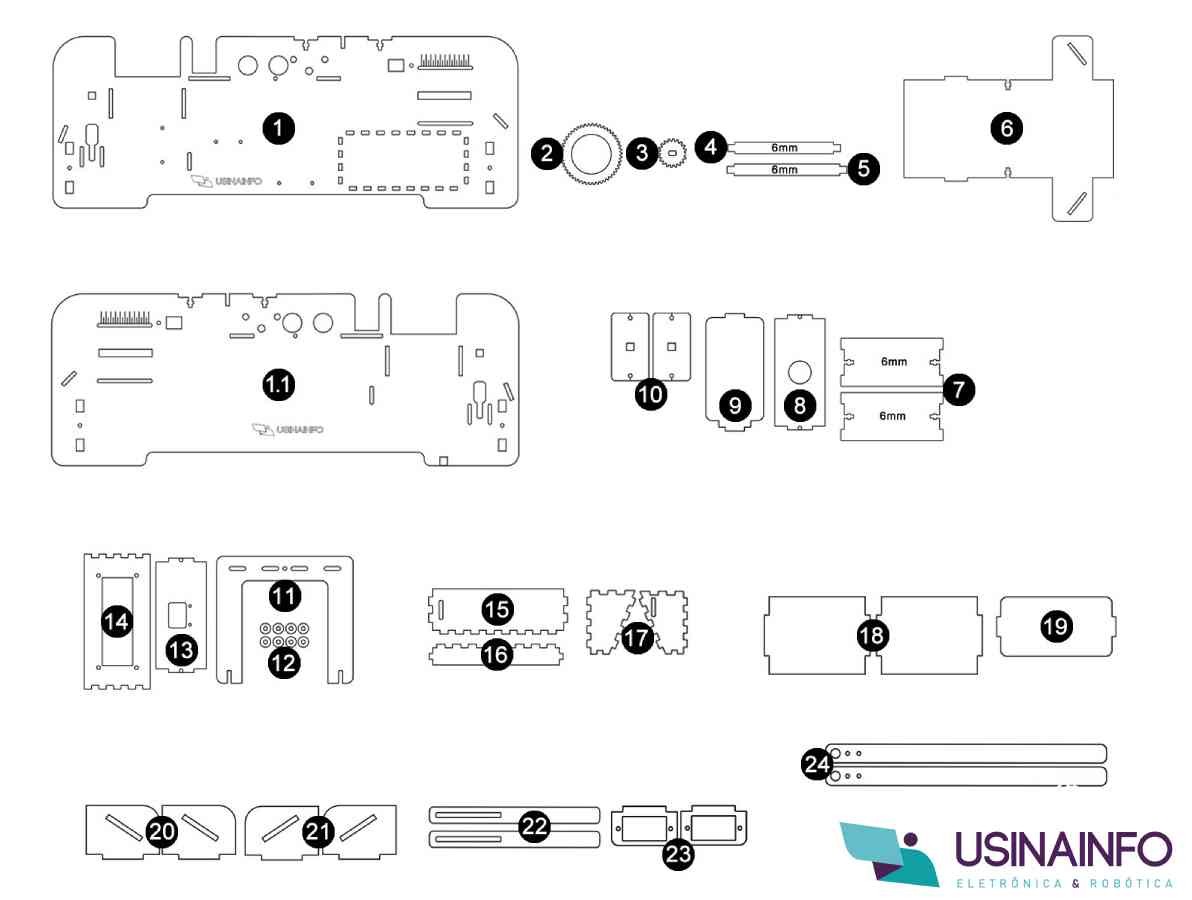 Estrutura para Esteira Arduino em MDF V3 + Manual de Montagem - [1035415]