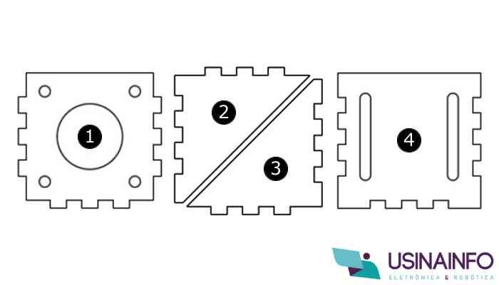 Suporte para Motor de Passo Nema 17 42x42mm em MDF - SN42 - [1035425]