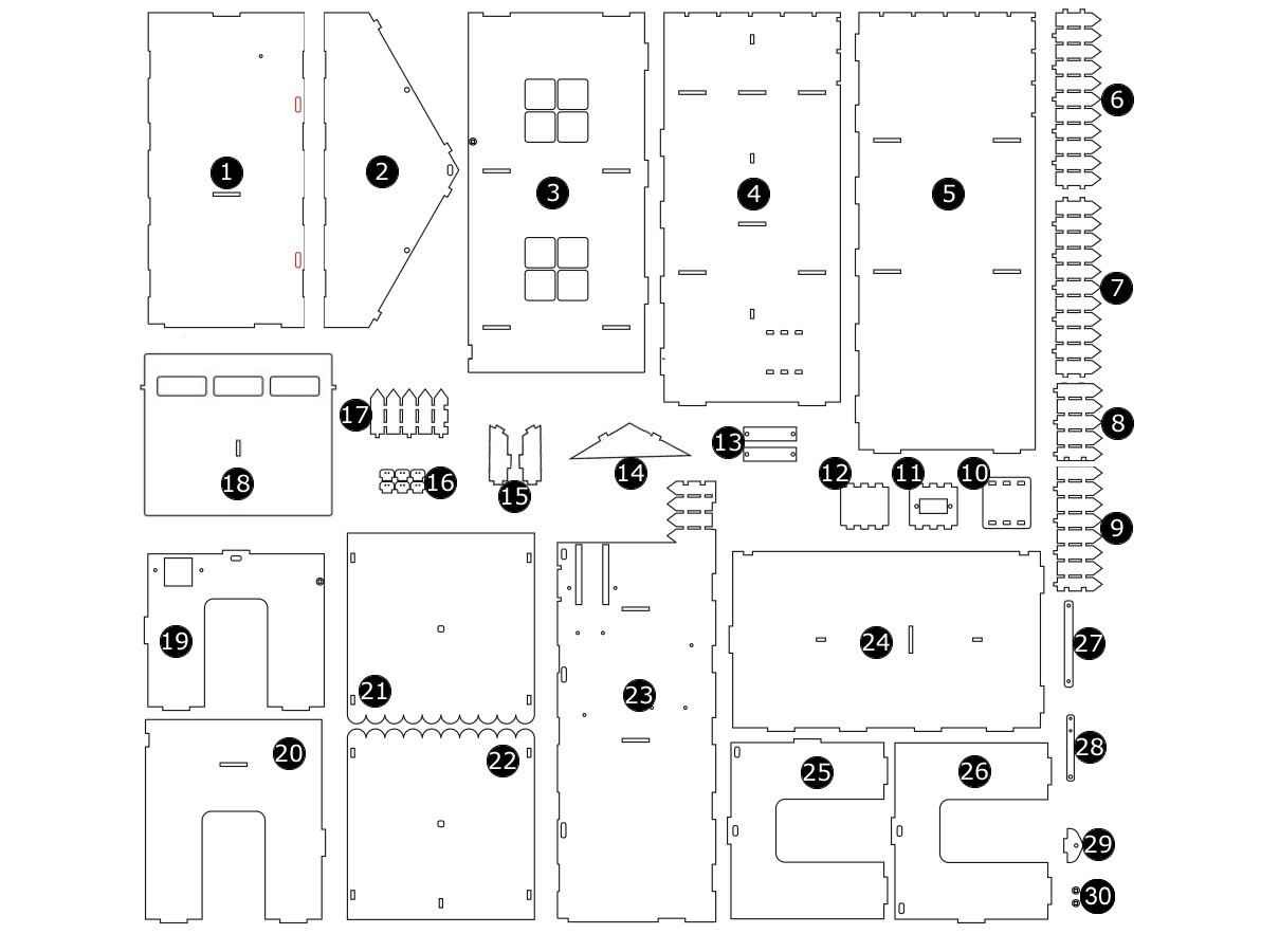 Peças MDF para Casa Automatizada Domum - [1035446]