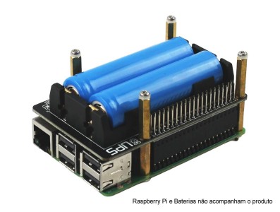 	Fonte UPS HAT para Raspberry Pi com 2 Slots 18650 e USB-C - Alimentação Ininterrupta - Imagem 3