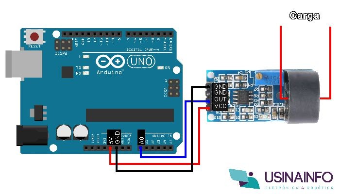 Ligação Sensor de Corrente Saída analógica HW-670 com Arduino - [1035649]