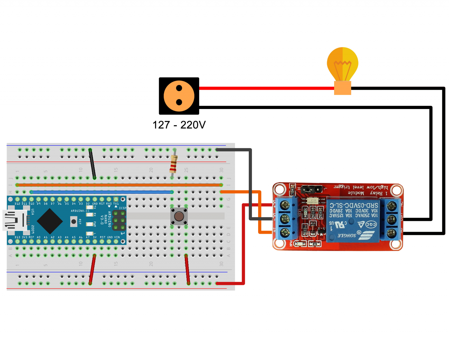 Projeto Com Arduino Nano Como Ligar Uma L Mpada Blog Usinainfo